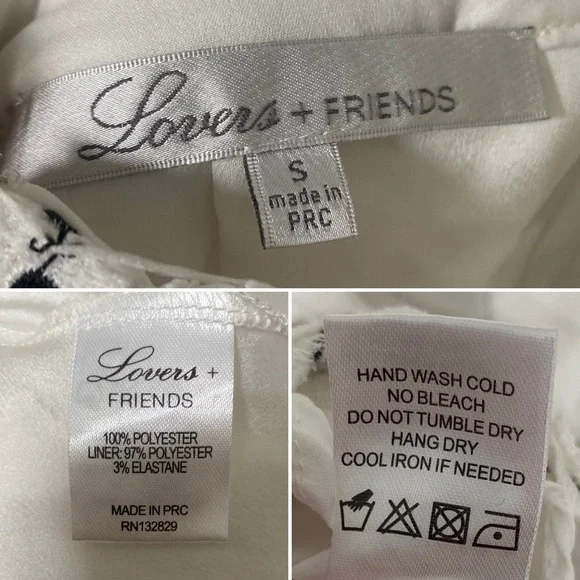 Lovers + Friends Forget Me Not White Floral Crochet Mini Dress Boho Sz Small - Picture 12 of 12